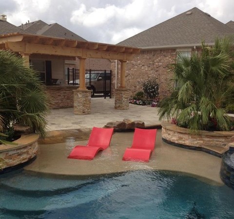 in pool loungers for sun shelf